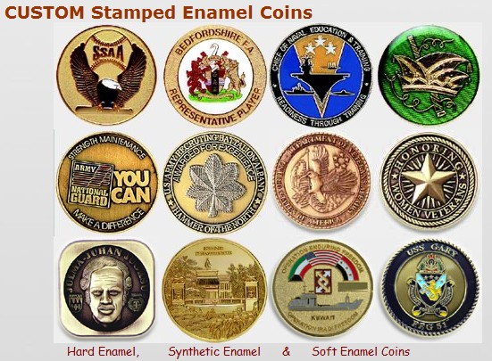CUSTOM Stamped Enamel Coins